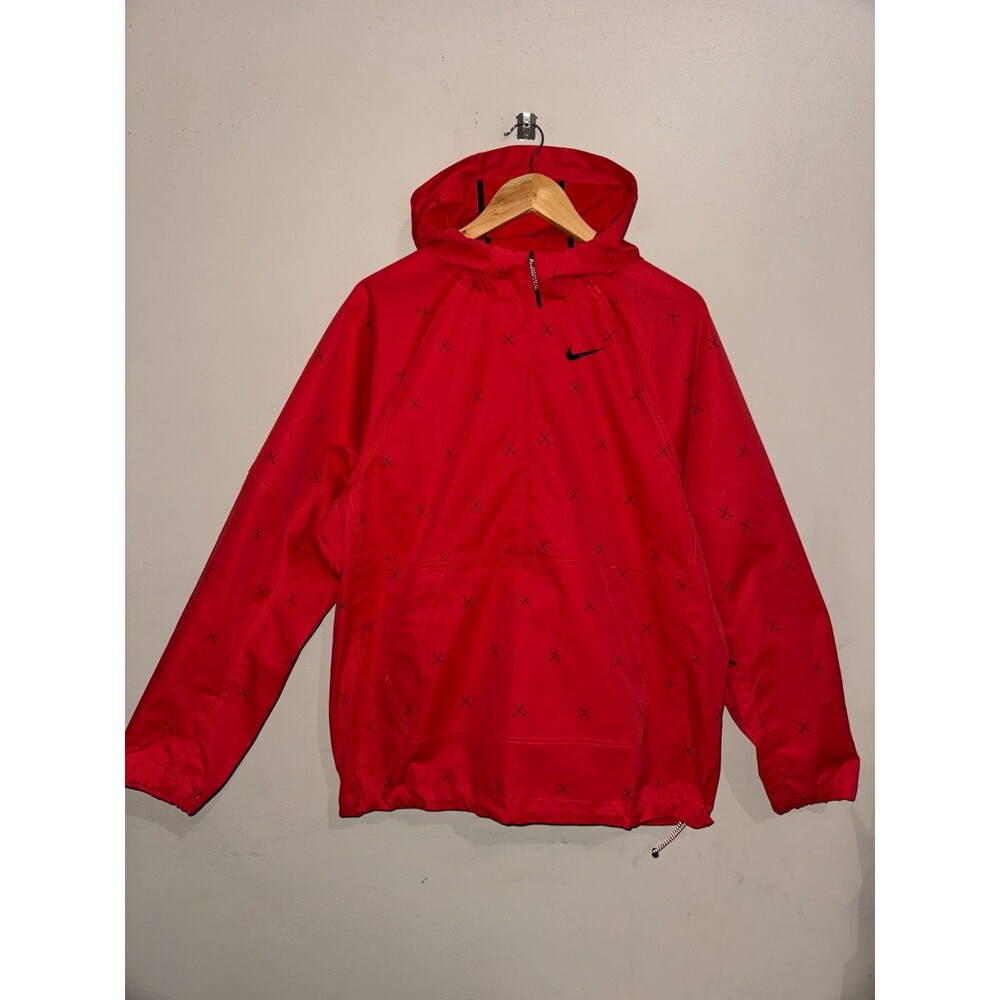 Nike Repel Printed Anorak Half-Zip Golf Jacket Packable Red DA2839-631 Men L NEW
